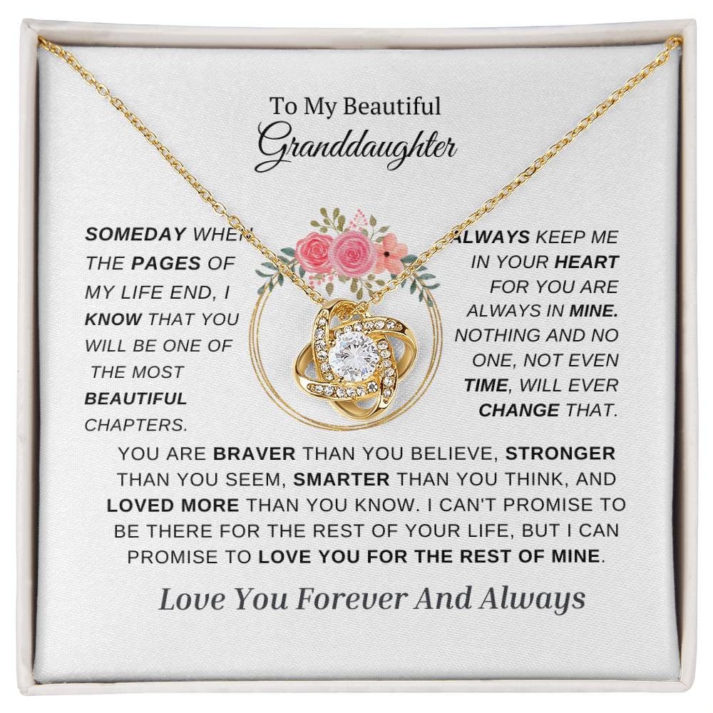 (CASI AGOTADO) A mi nieta -Collar con nudo de amor