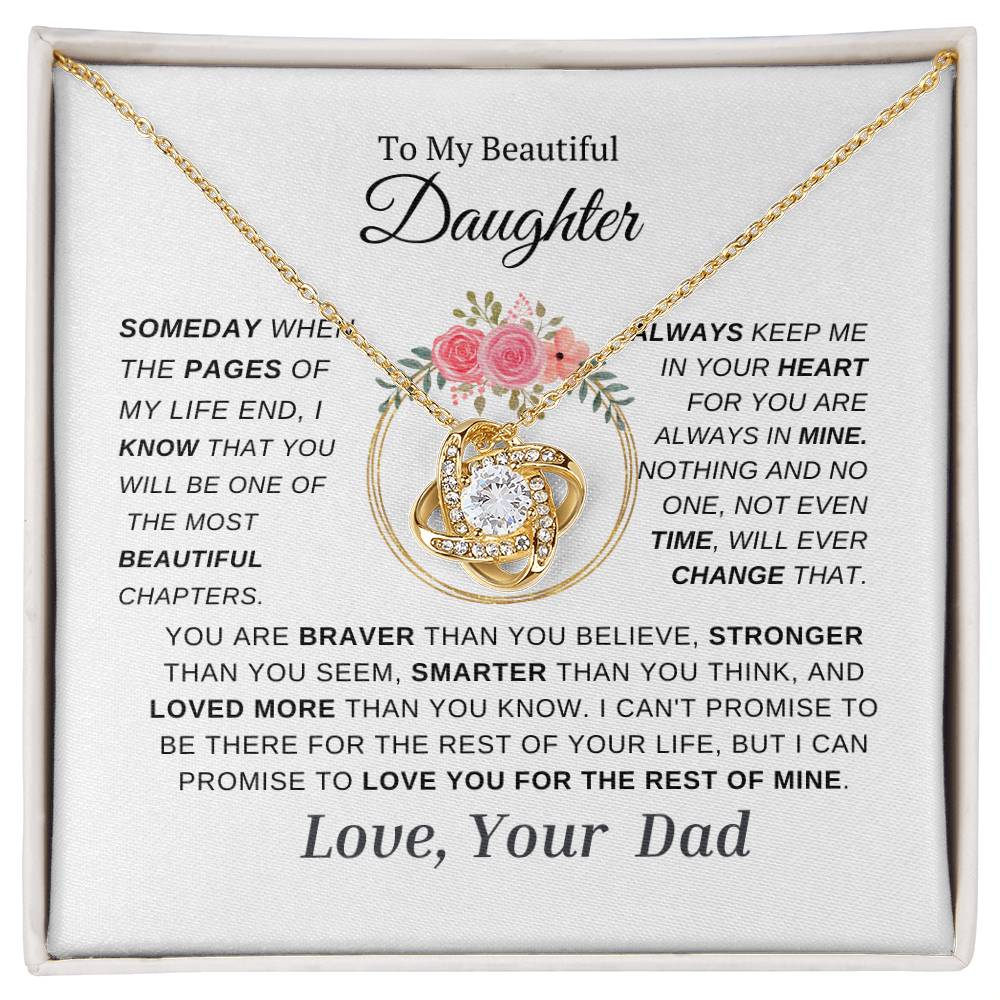Daughter -Love Knot Necklace-  Love Your  Dad