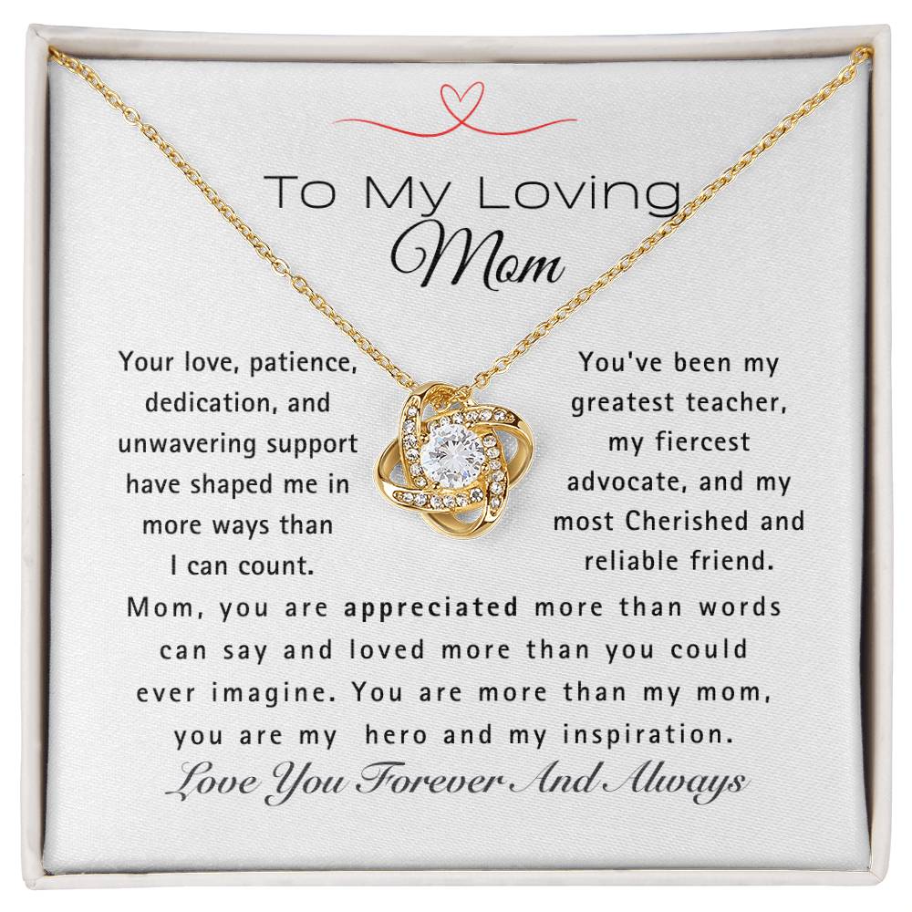 Mom, You Are My Hero- Love Knot Necklace