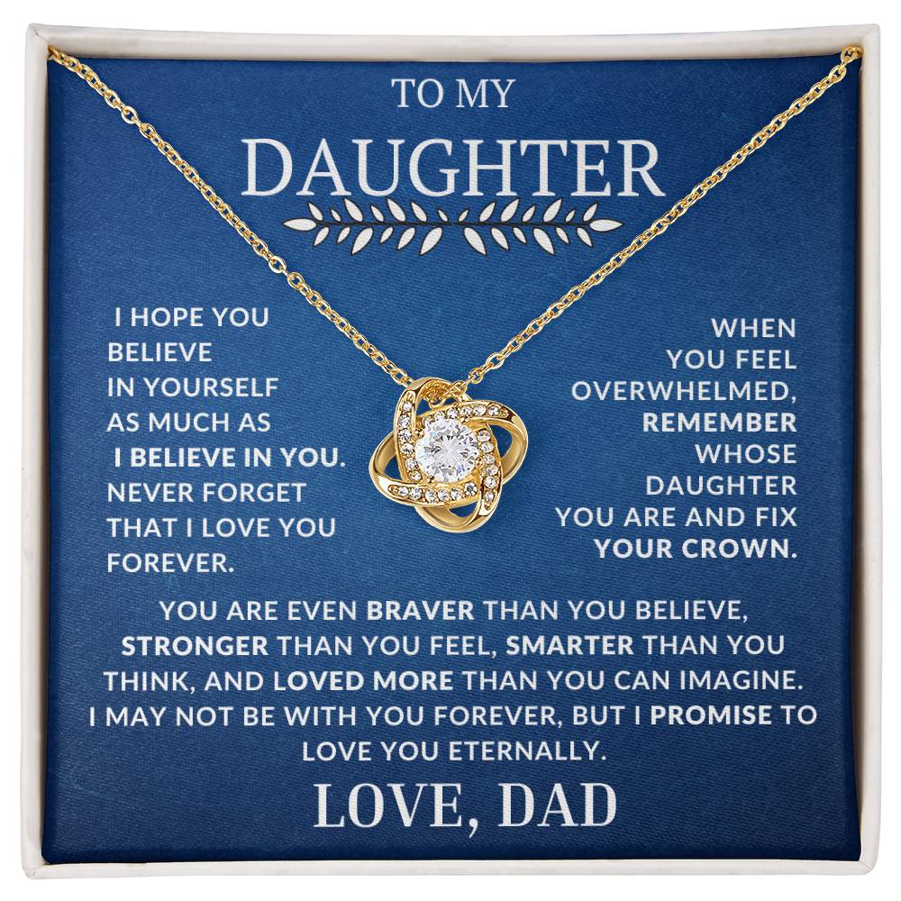 Love Knot Necklace To My Daughter-Promise To Love You Eternally
