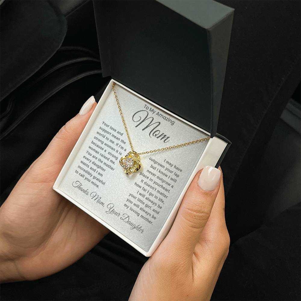 No Matter How Far I Go-Love Knot Necklace For Mom From Daughter