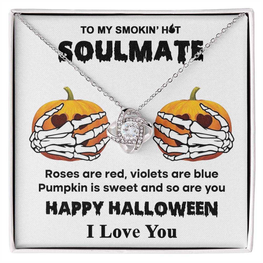 Collar de nudo de amor de calabaza dulce alma gemela