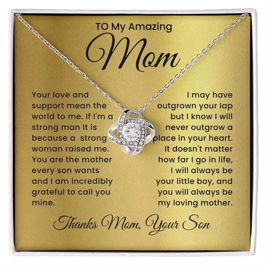 I Am Strong Because Of You- Love Knot Necklace From Son