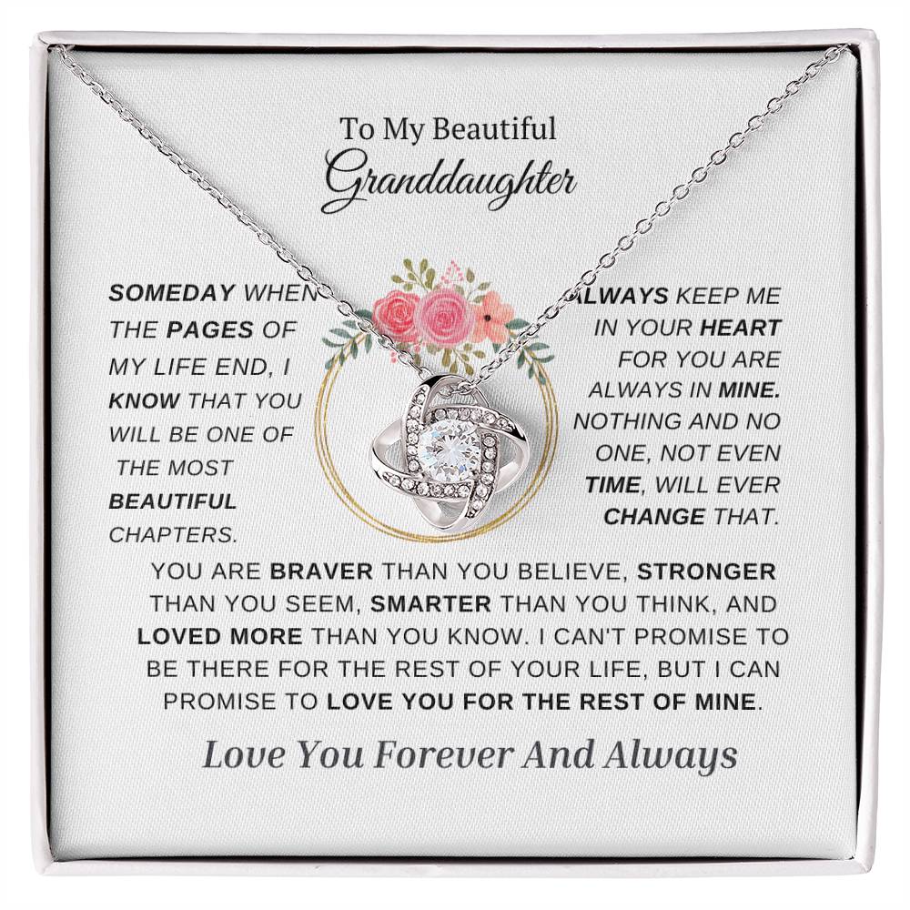 (CASI AGOTADO) A mi nieta -Collar con nudo de amor