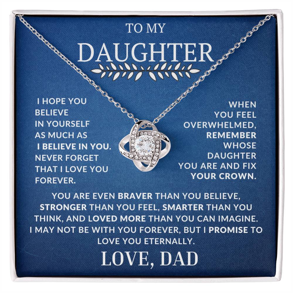 Love Knot Necklace To My Daughter-Promise To Love You Eternally
