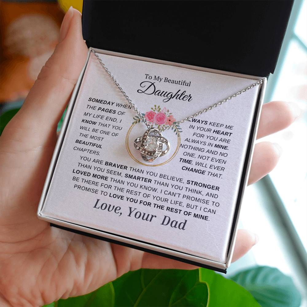 Daughter -Love Knot Necklace-  Love Your  Dad