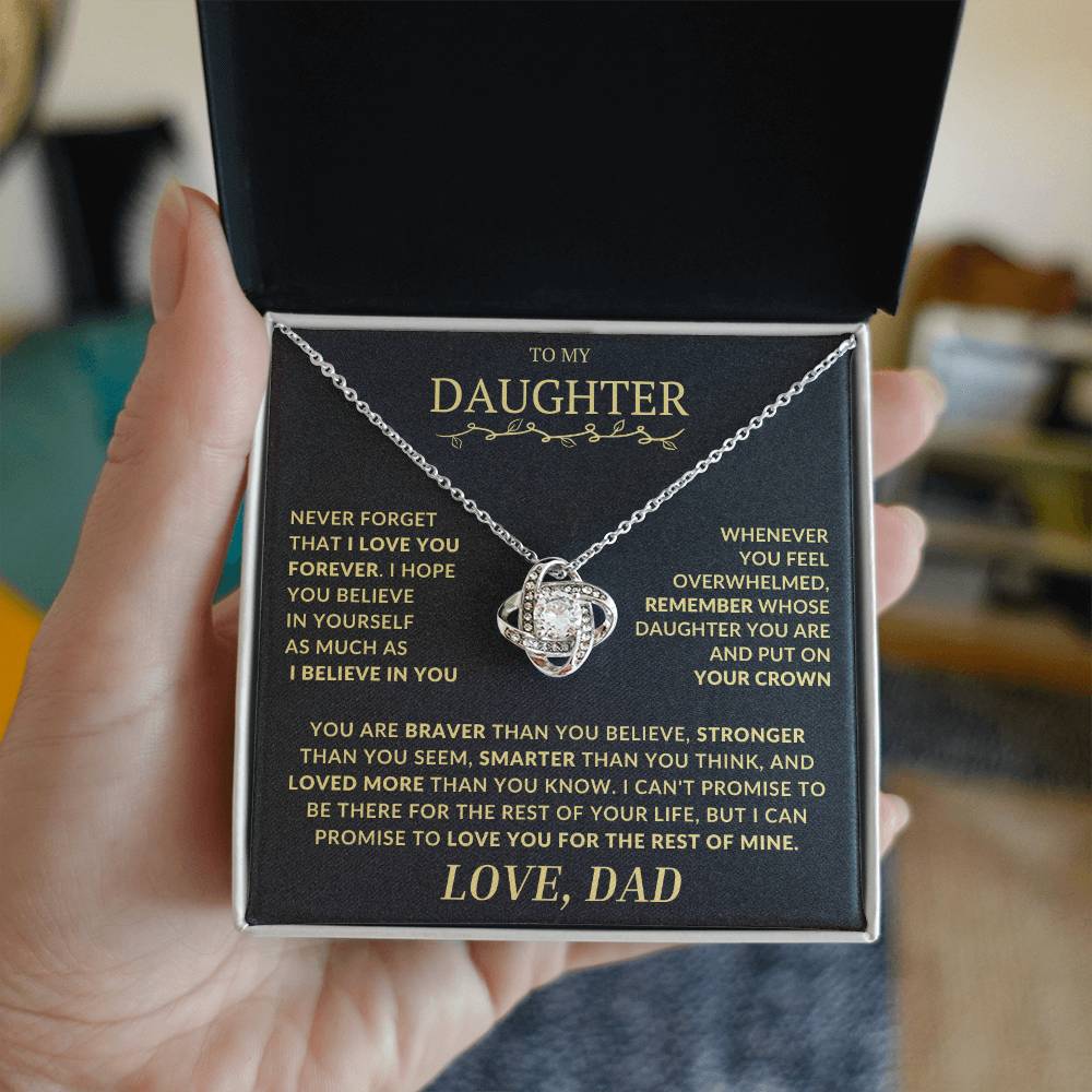 Remember Whose Daughter You Are and Put On Your Crown - Love Knot Necklace