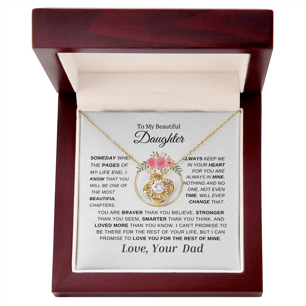 Daughter -Love Knot Necklace-  Love Your  Dad