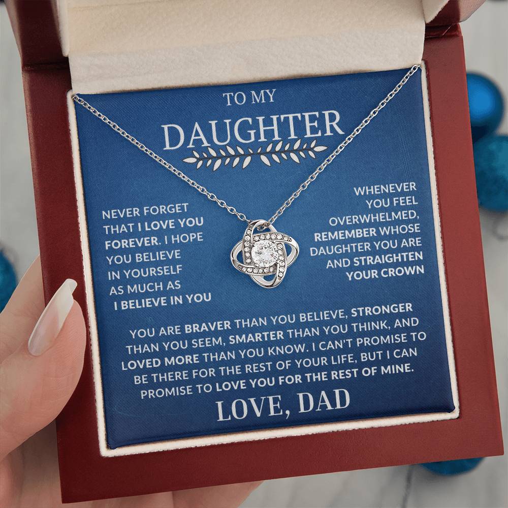 Beautiful Gift For Daughter From Dad "Never Forget That I Love You" Necklace