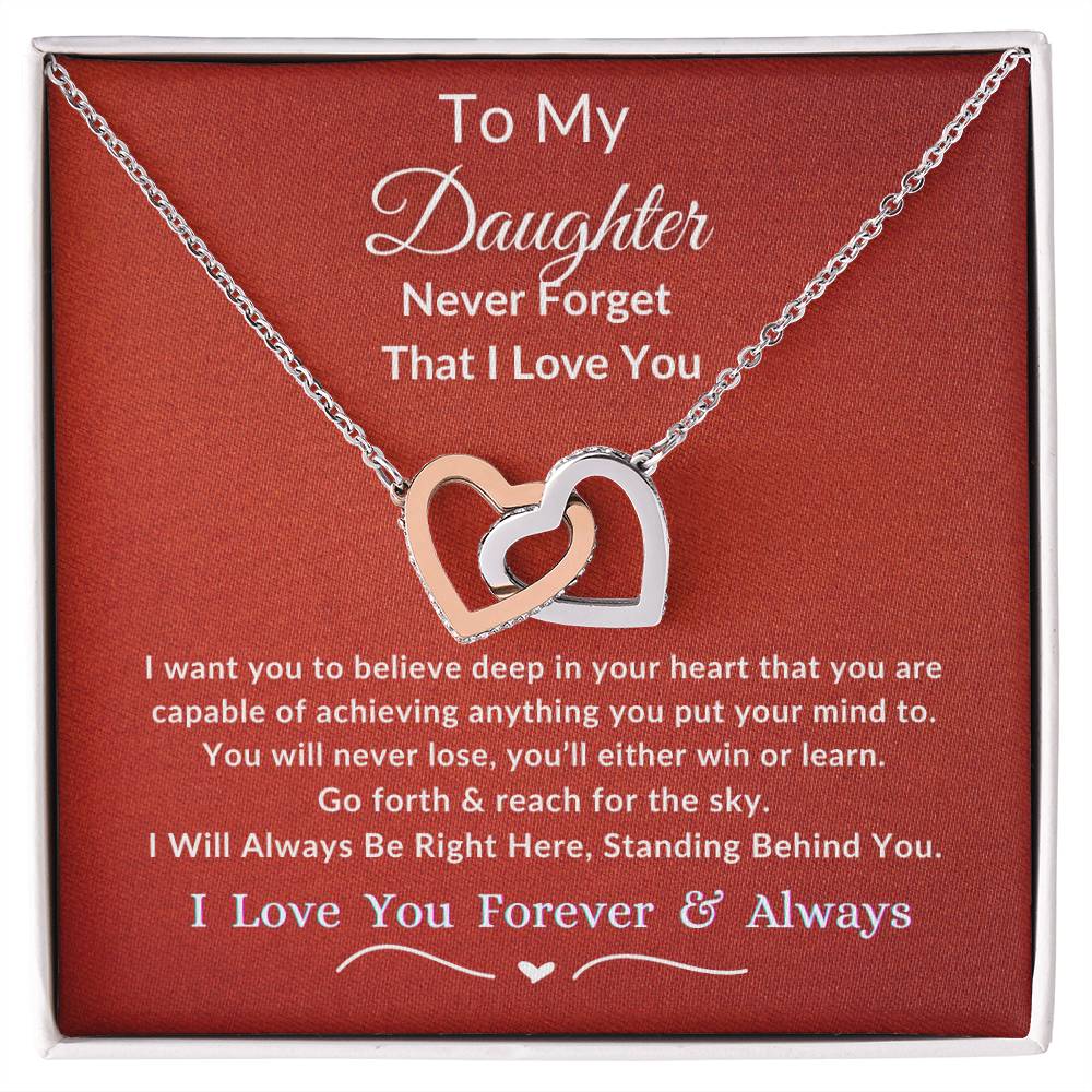 Interlocking Hearts Necklace For Daughter- Reach For The Sky