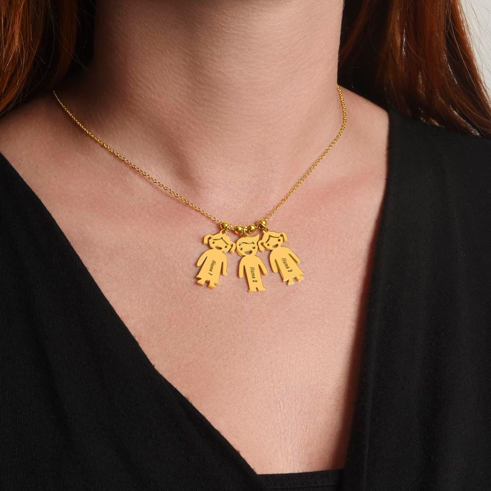 A mi hermosa mamá-Collar con dije personalizado para niños