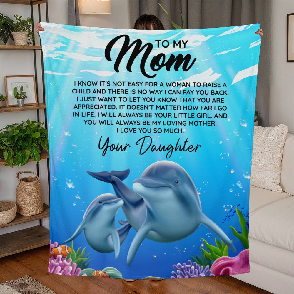 To My Mom Jersey Fleece Blanket