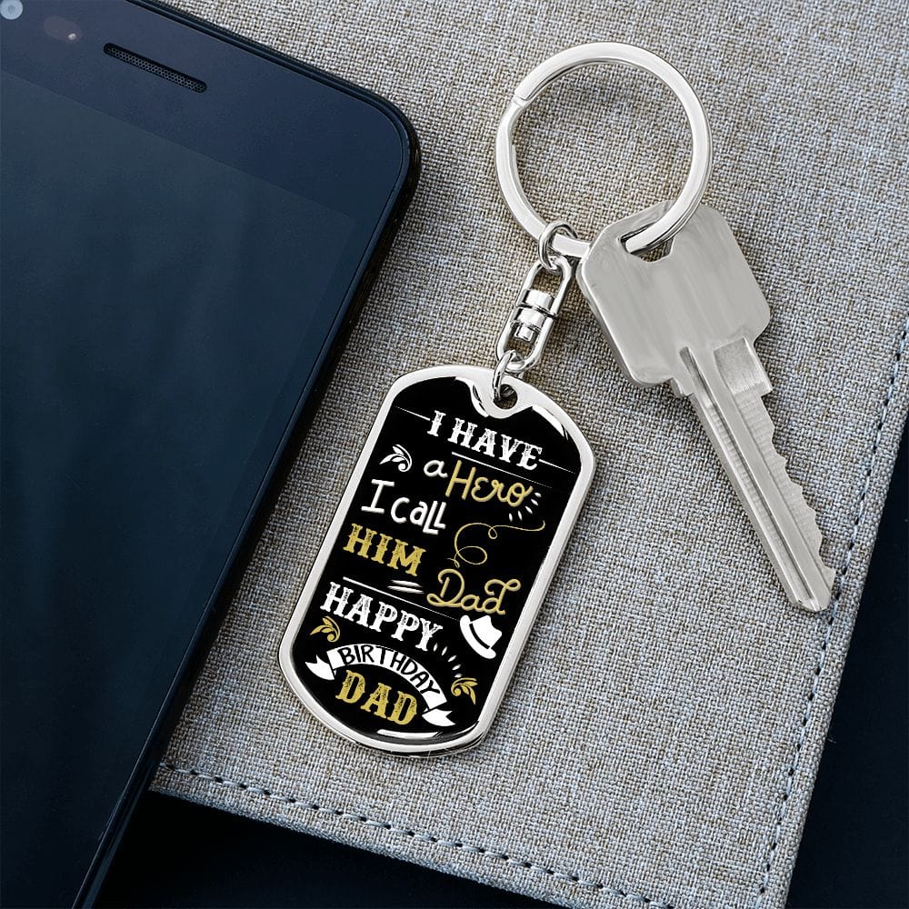 Etiqueta de perro de cumpleaños para llavero con etiqueta de perro de padre