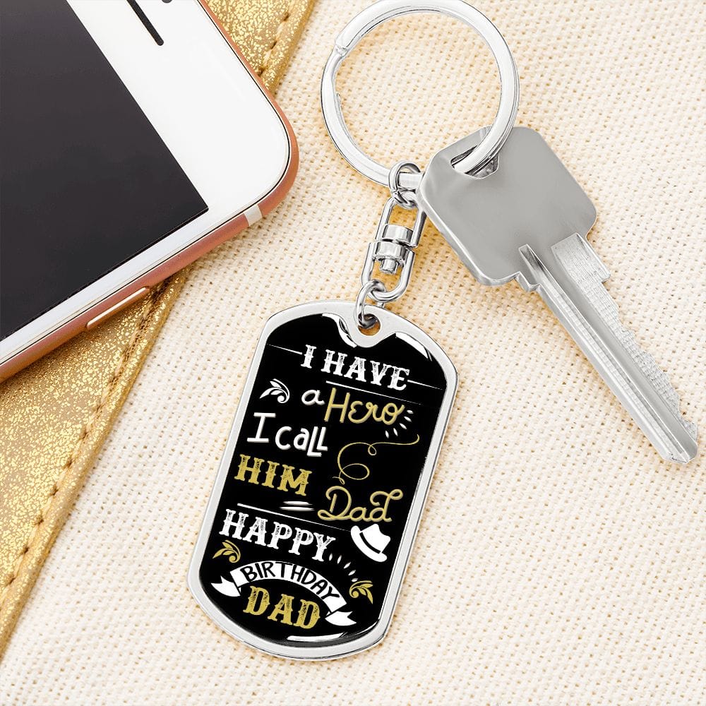 Etiqueta de perro de cumpleaños para llavero con etiqueta de perro de padre