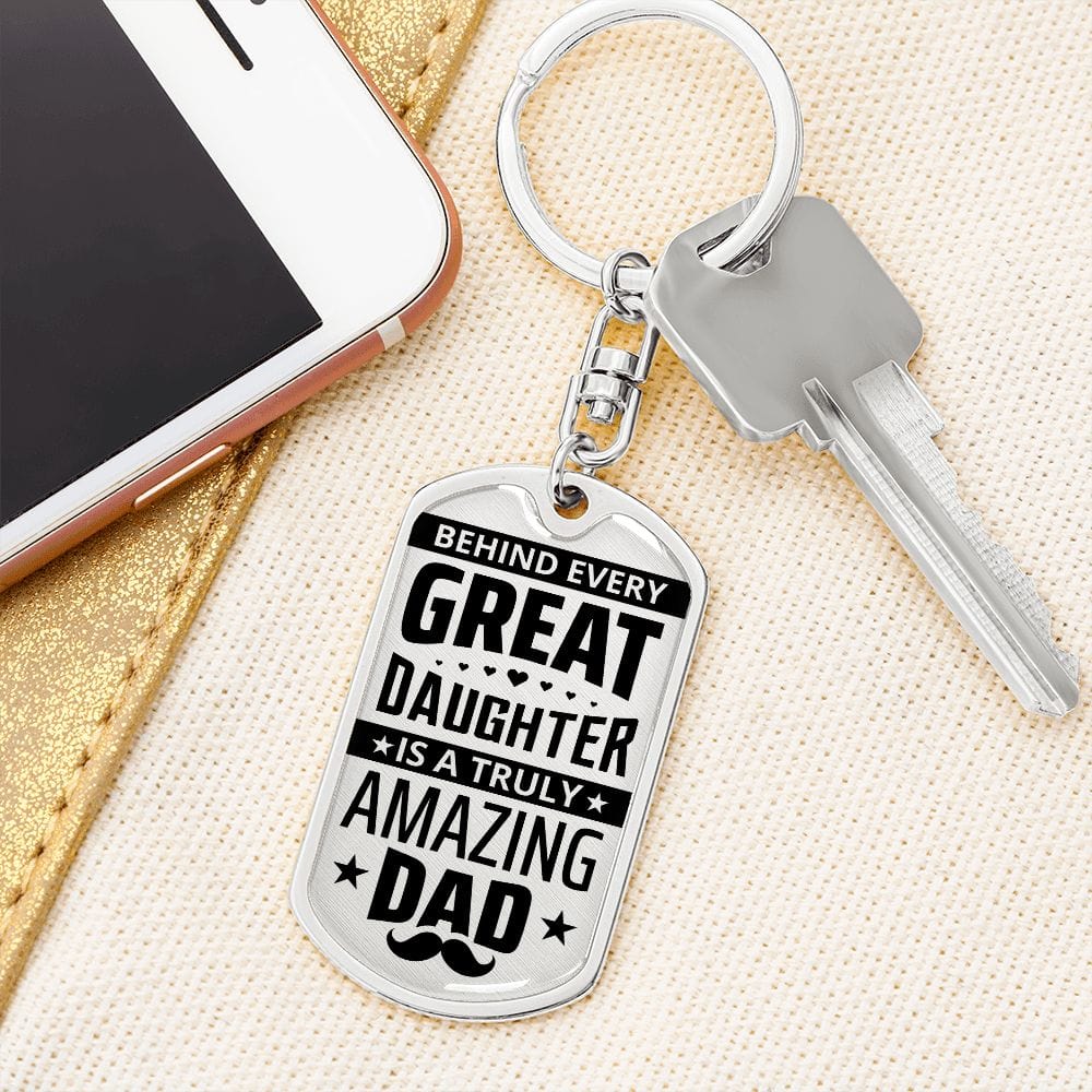 Llavero con etiqueta de perro-Papá increíble