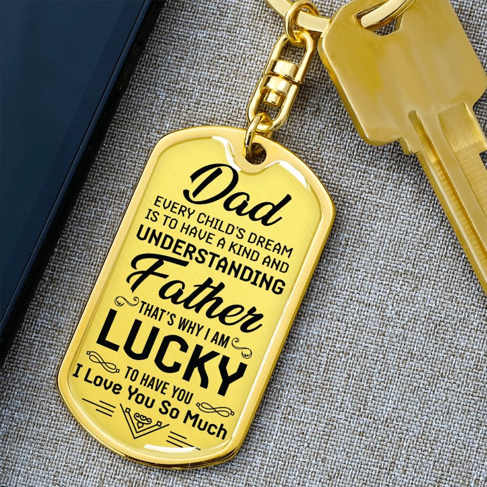 El sueño de cada niño-para papá- Llavero con etiqueta de perro