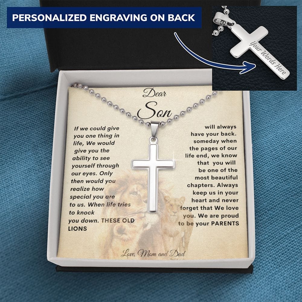 Cadena de bolas cruzadas personalizada de mamá y papá
