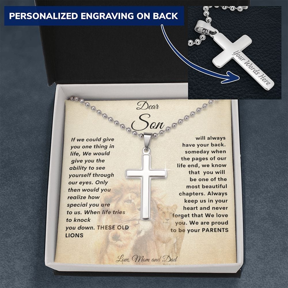 Cadena de bolas cruzadas personalizada de mamá y papá