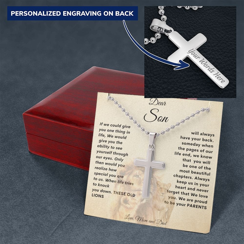 Cadena de bolas cruzadas personalizada de mamá y papá