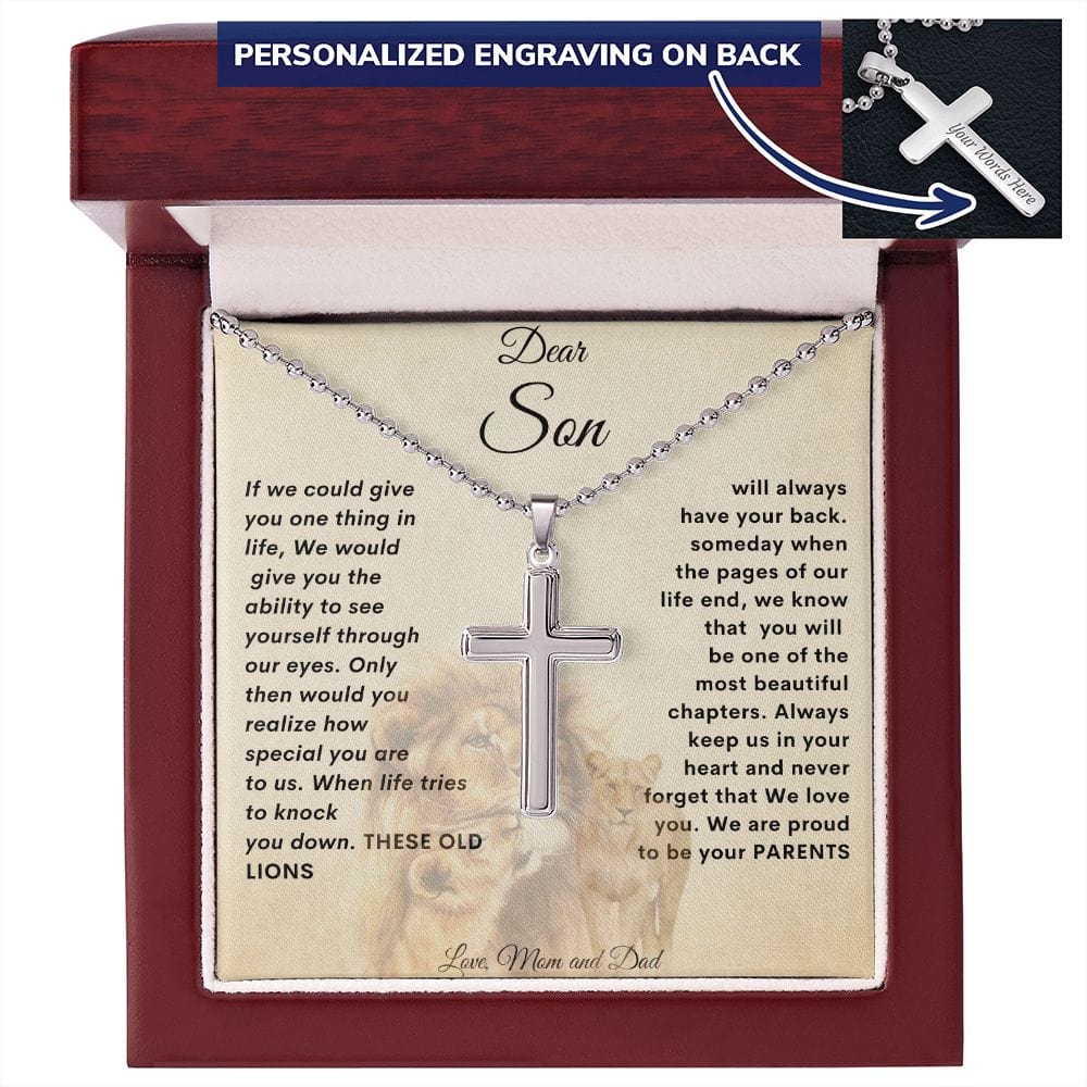 Cadena de bolas cruzadas personalizada de mamá y papá