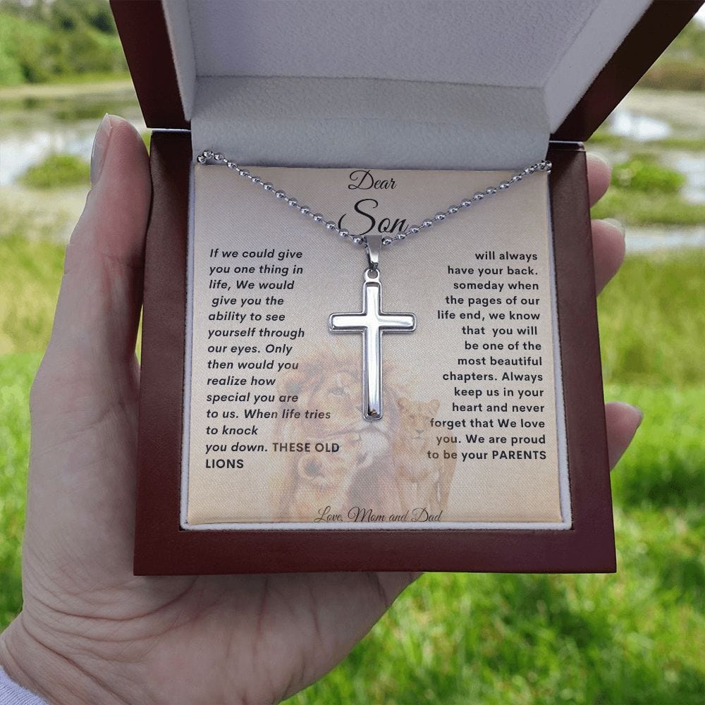 Cadena de bolas cruzadas personalizada de mamá y papá