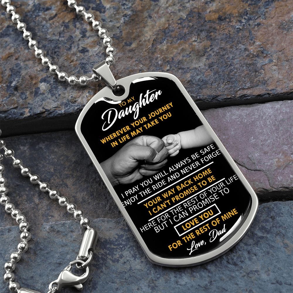 A mi hija, dondequiera que te lleve tu viaje, collar con etiqueta para perro