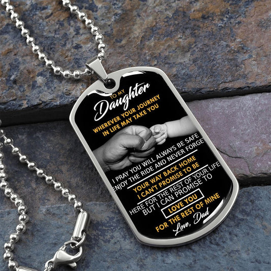 A mi hija, dondequiera que te lleve tu viaje, collar con etiqueta para perro