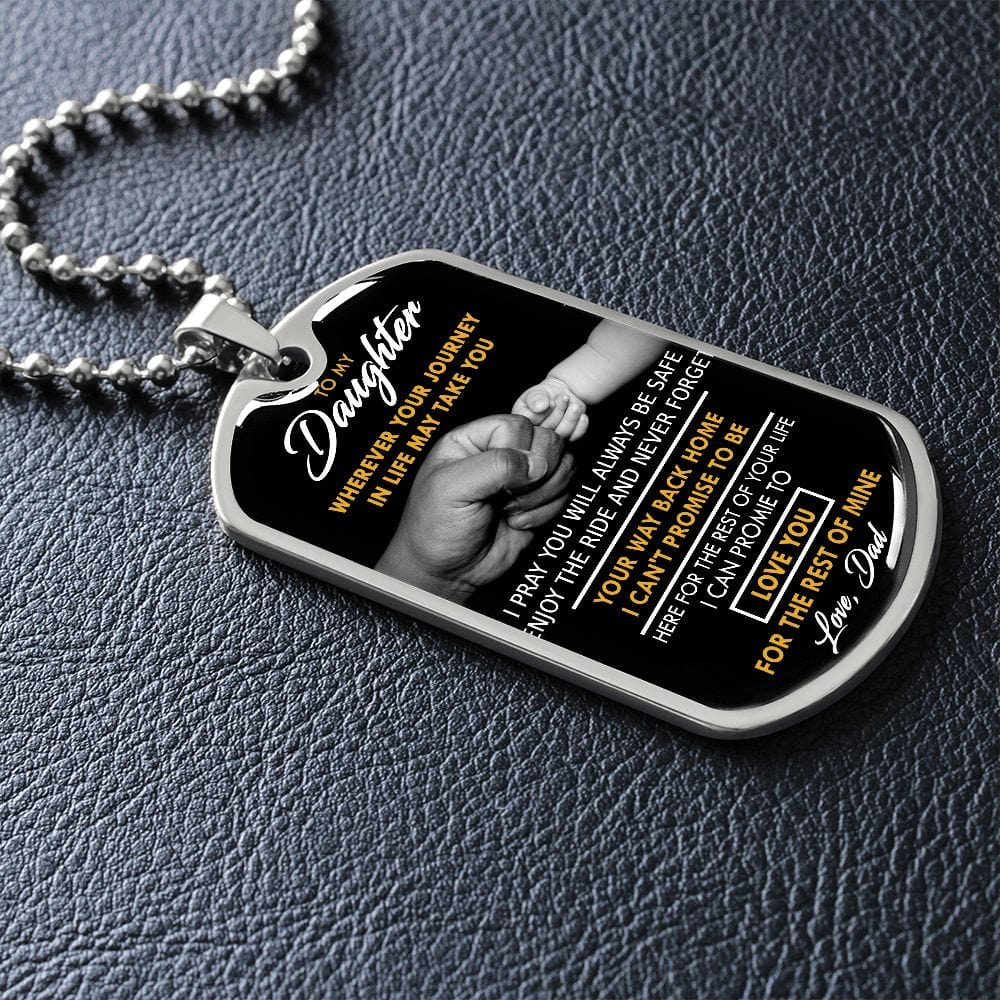 Cadena grabable con placa de identificación para perro de To My Daughter