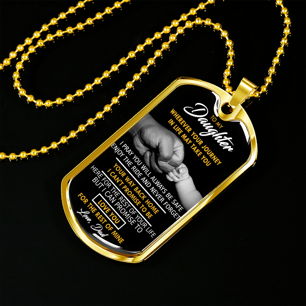 A mi hija, dondequiera que te lleve tu viaje, collar con etiqueta para perro