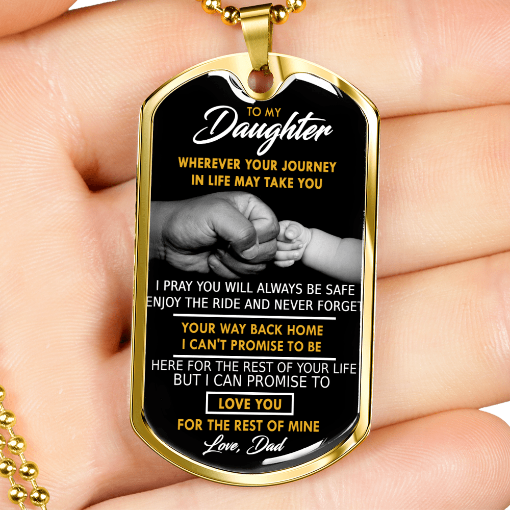 A mi hija, dondequiera que te lleve tu viaje, collar con etiqueta para perro