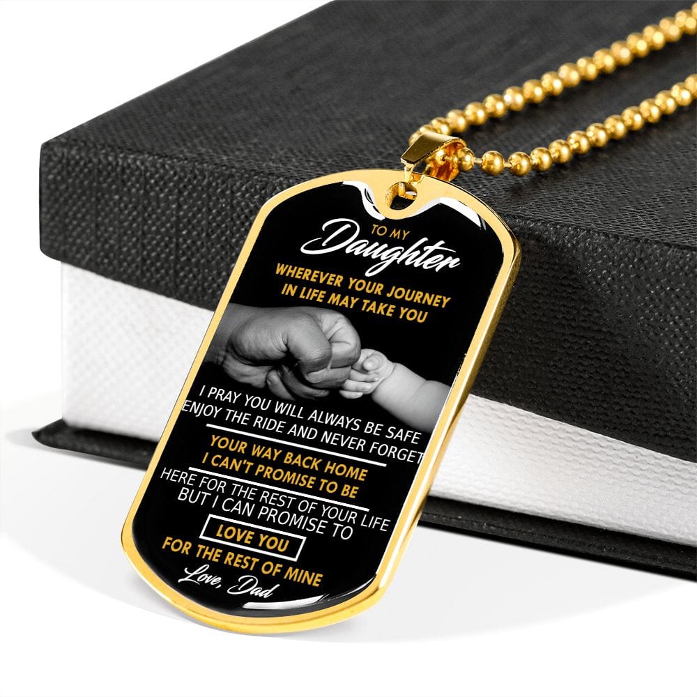 A mi hija, dondequiera que te lleve tu viaje, collar con etiqueta para perro