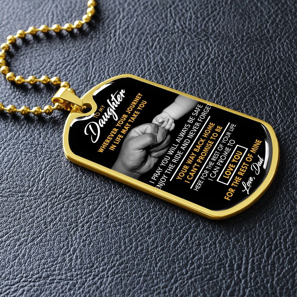 Cadena grabable con placa de identificación para perro de To My Daughter