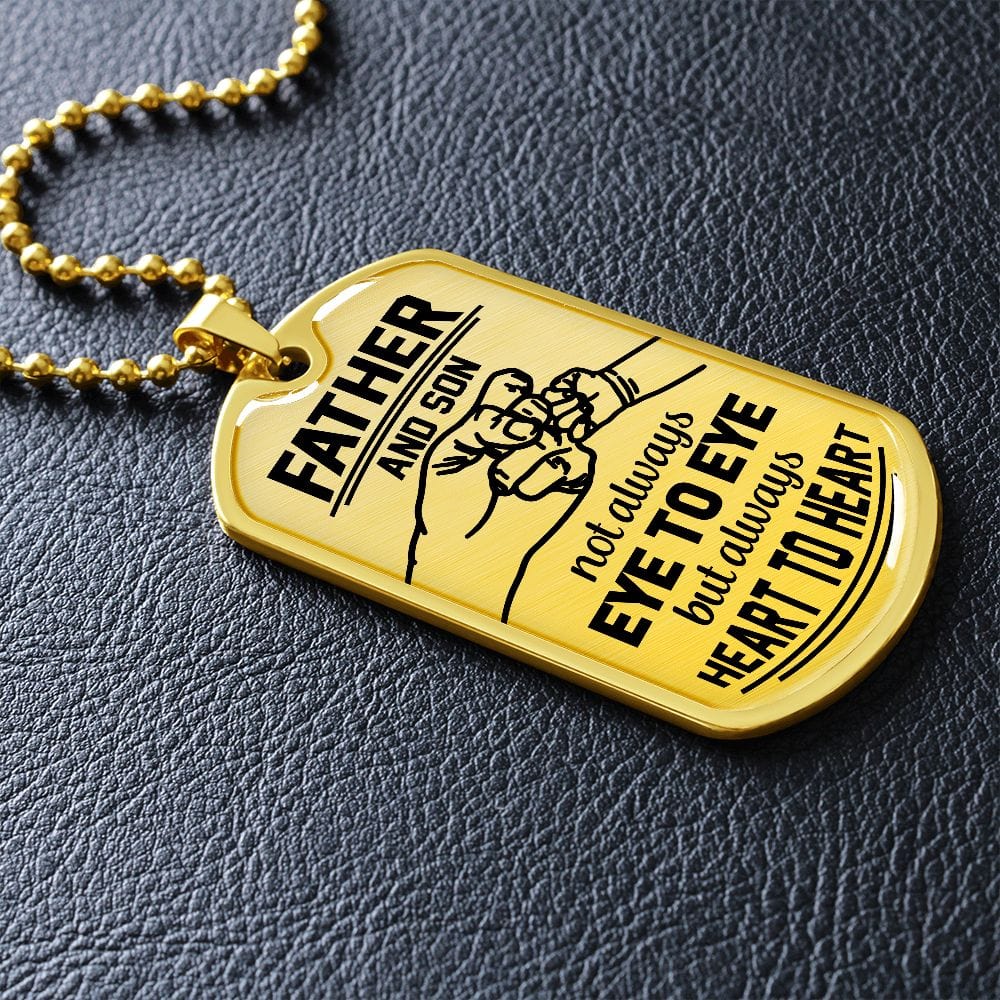 Collar con placa de identificación de padre e hijo grabable