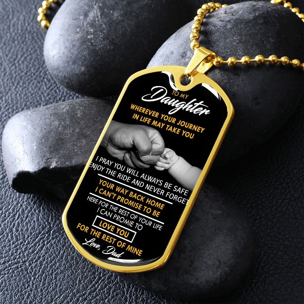 Cadena grabable con placa de identificación para perro de To My Daughter
