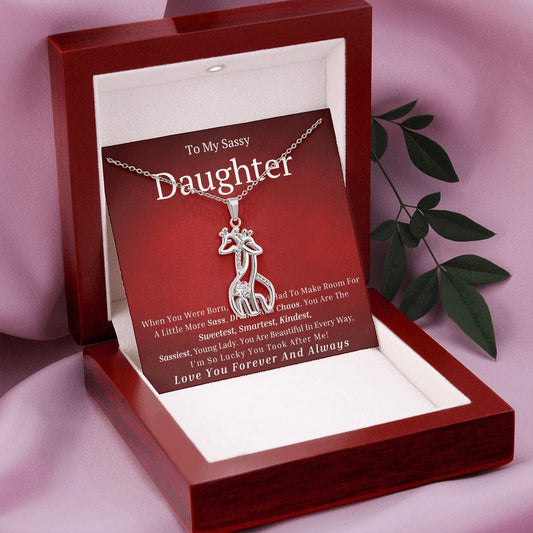 Collar de jirafa para hija, te amo para siempre