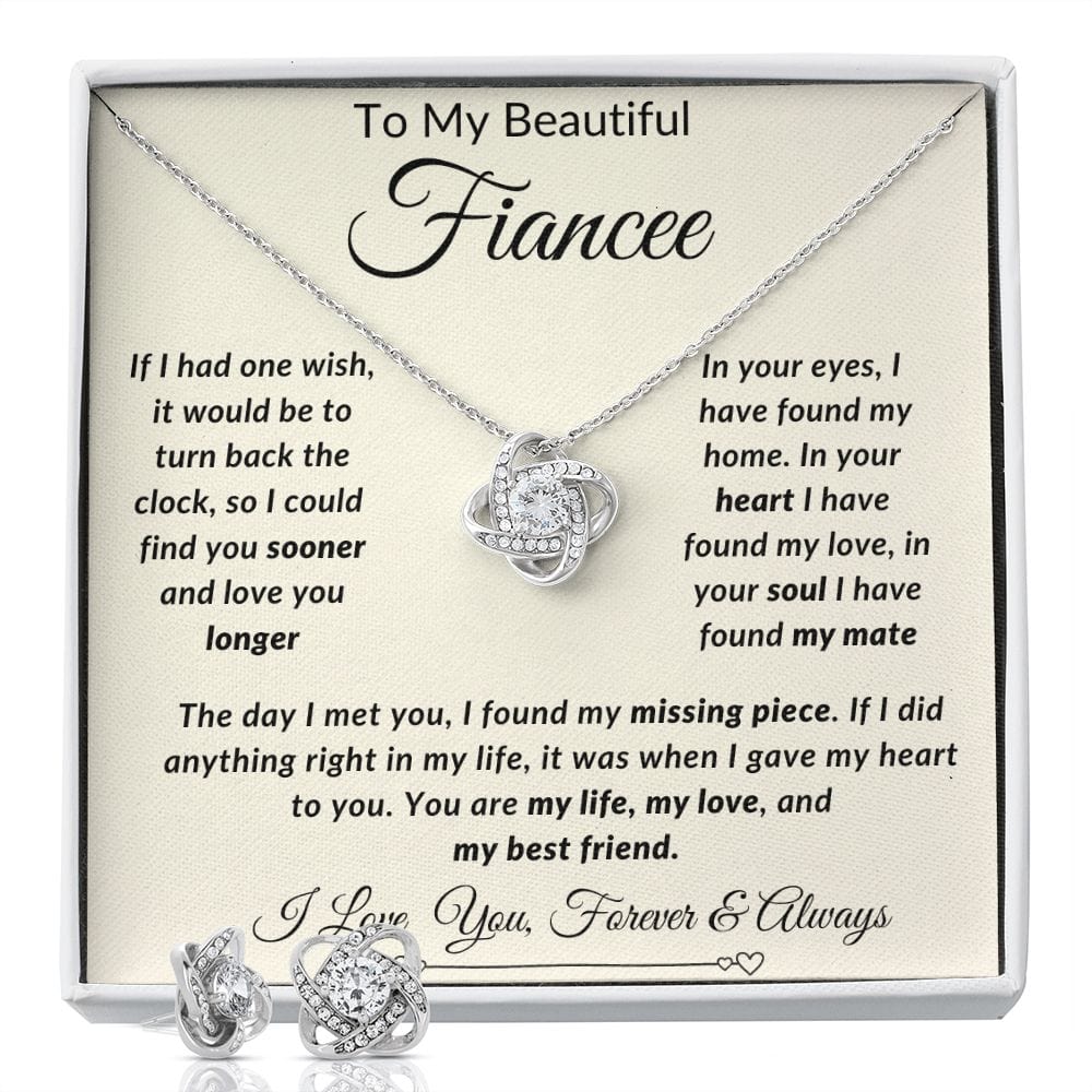 Love Knot Earring & Necklace Set-Fiancee