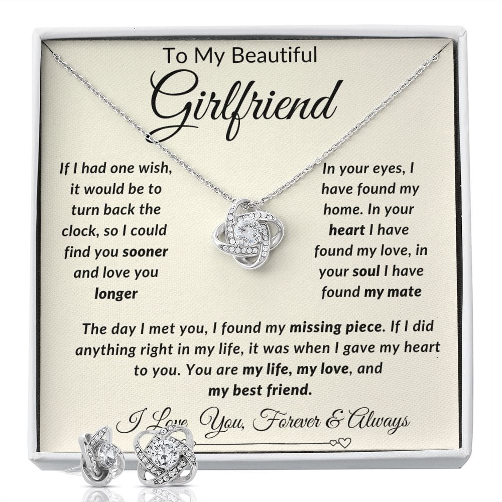 Love Knot Earring & Necklace Set-Girlfriend