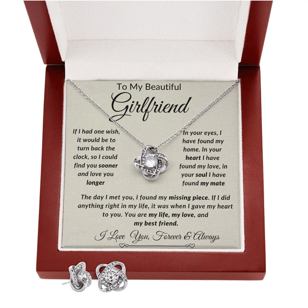 Love Knot Earring & Necklace Set-Girlfriend