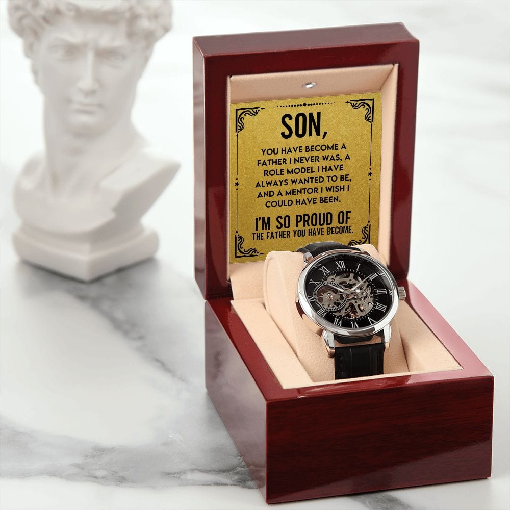 Para mi hijo-Te has convertido en padre-Reloj calado
