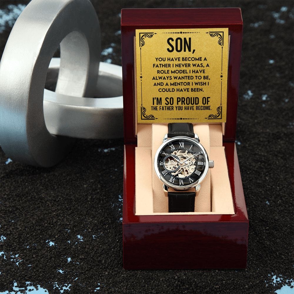 Para mi hijo-Te has convertido en padre-Reloj calado