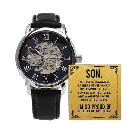 Para mi hijo-Te has convertido en padre-Reloj calado