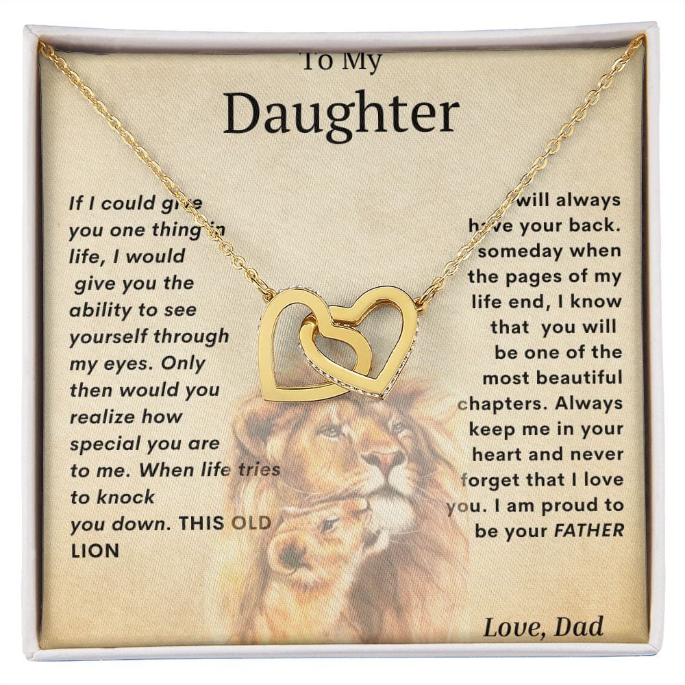 Corazones entrelazados para mi hija, papá