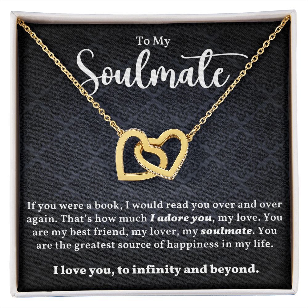 Soulmate- I Love You To Infinity And Beyond- Interlocking Hearts Necklace
