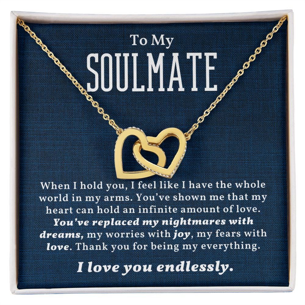 Alma gemela te amo infinitamente- Collar de corazones entrelazados