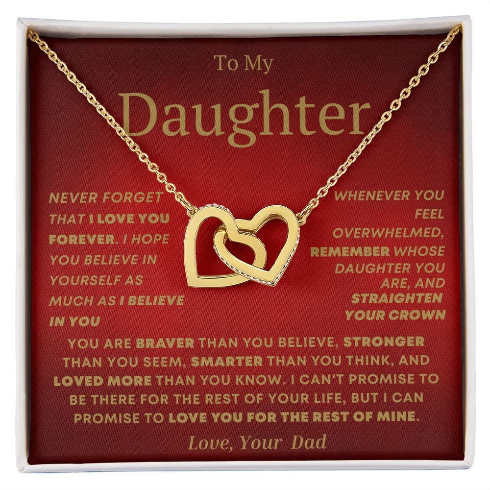 Corazones entrelazados Hija Amor para siempre Papá rojo