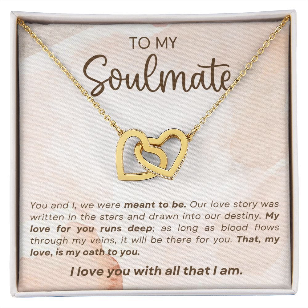 Soulmate- We Were Meant To Be-  Interlocking Hearts Necklace