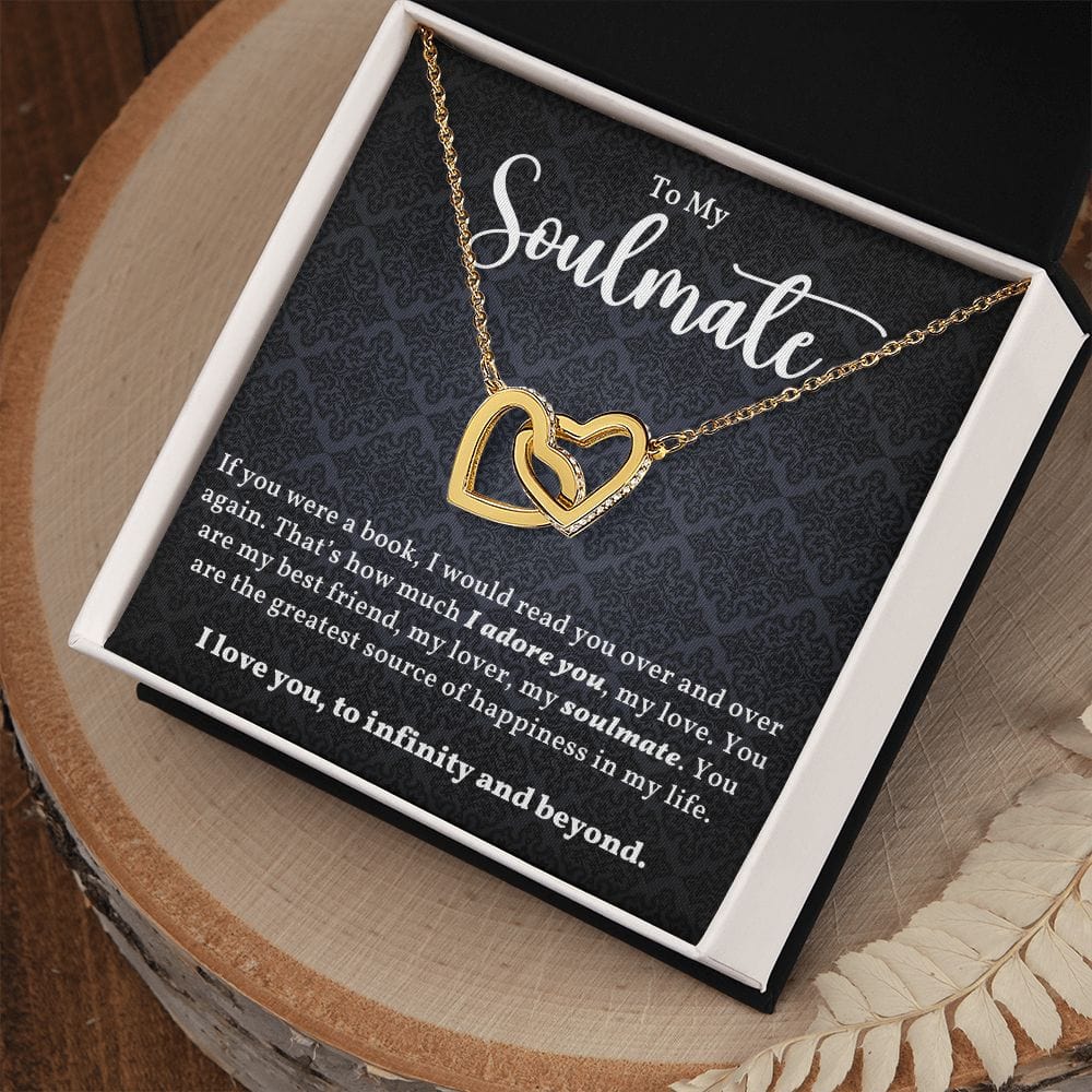 Soulmate- I Love You To Infinity And Beyond- Interlocking Hearts Necklace
