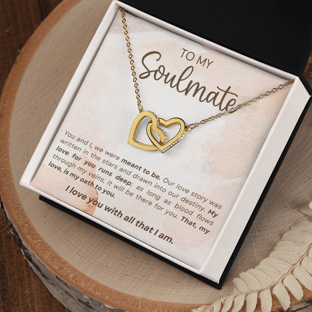 Soulmate- We Were Meant To Be-  Interlocking Hearts Necklace