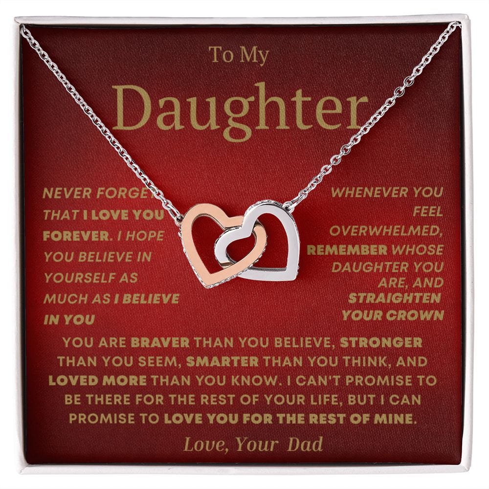 Corazones entrelazados Hija Amor para siempre Papá rojo