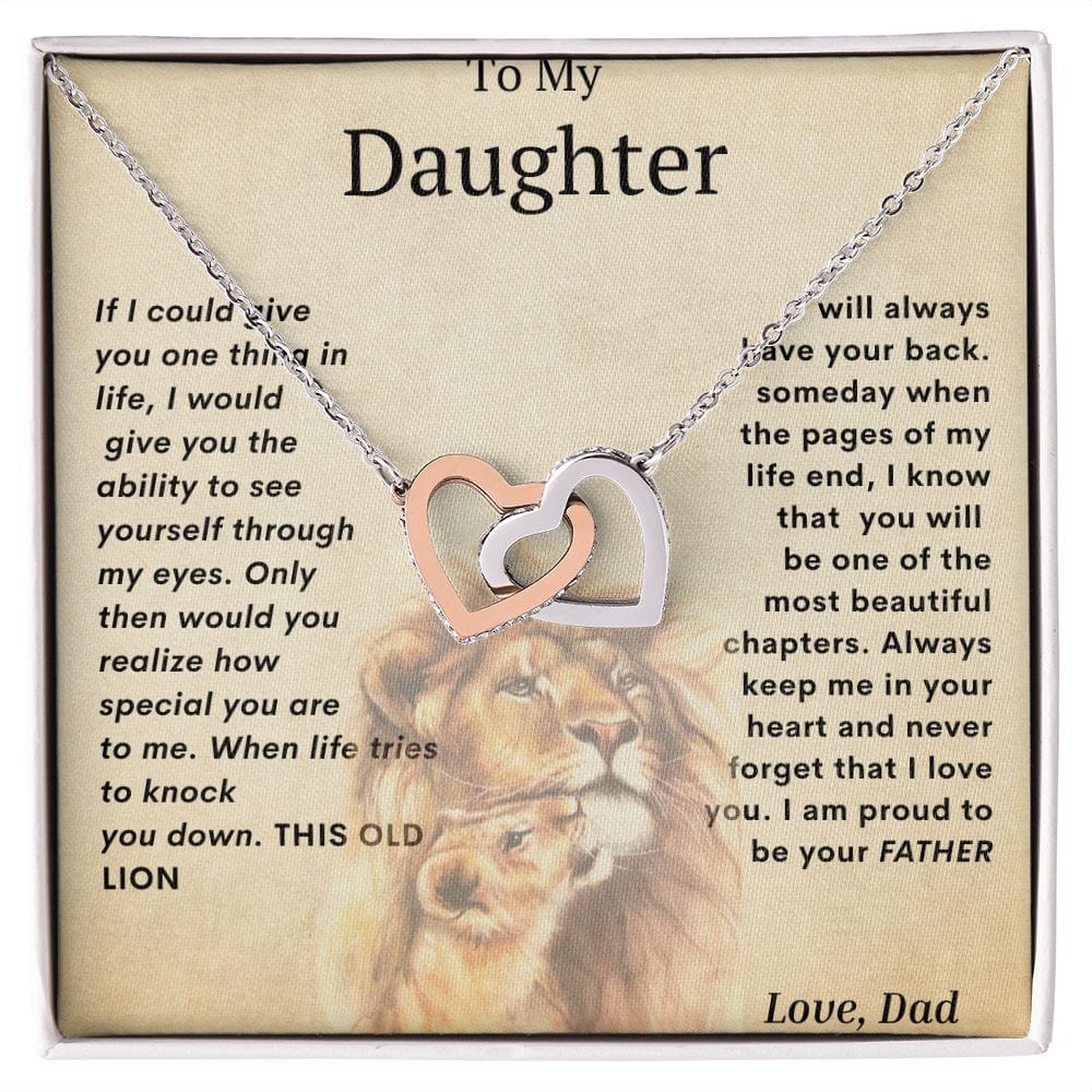 Corazones entrelazados para mi hija, papá